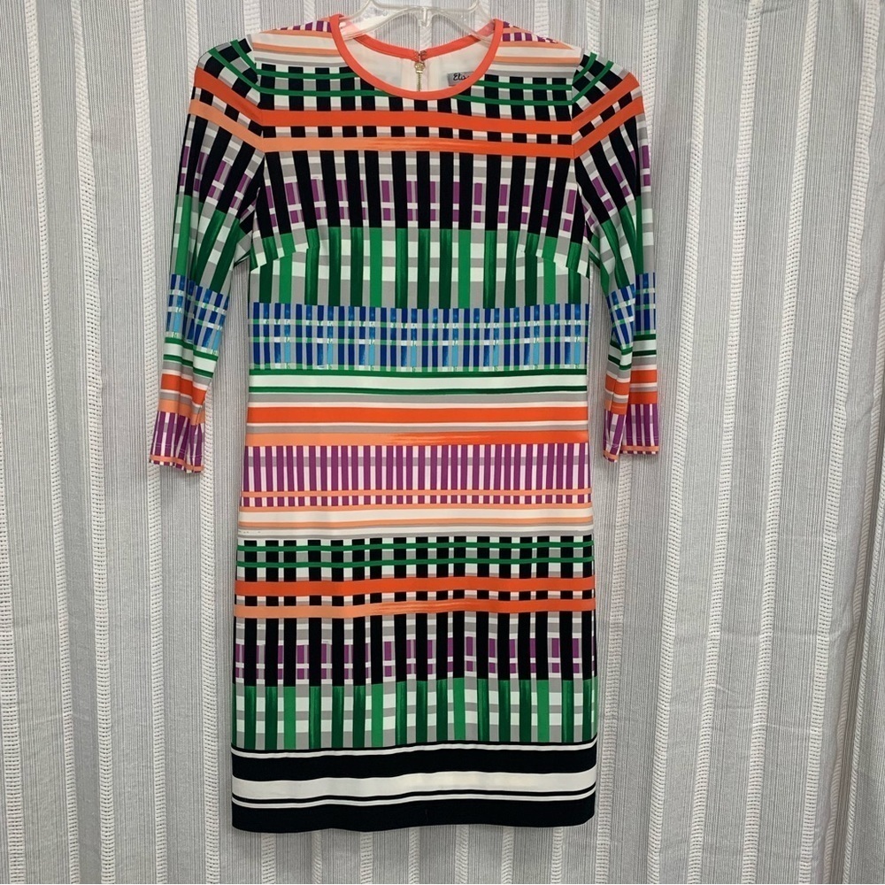 Eliza J Multi Color Geometric Dress Size 4